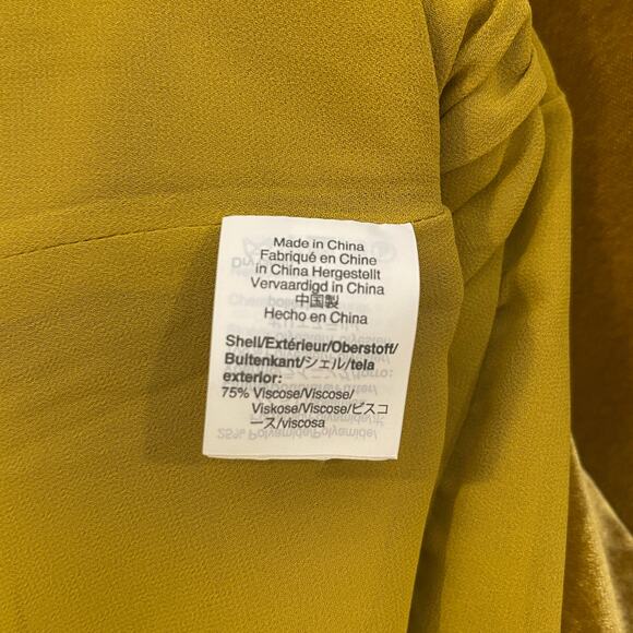 J. Crew Faux Wrap Velvet Top Blouse Mustard Size 0 - Picture 7 of 8